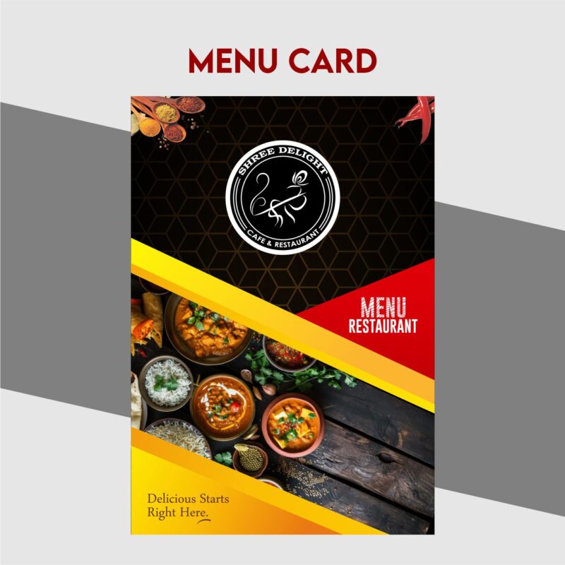 Veg Food Menu Card