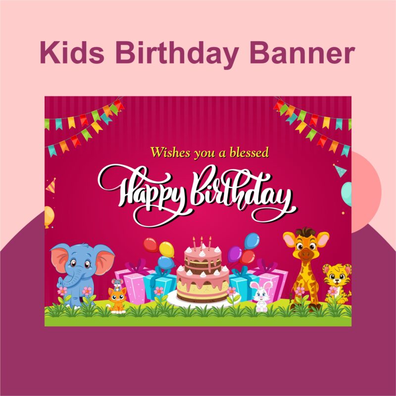 Kids Birthday Banner for photo