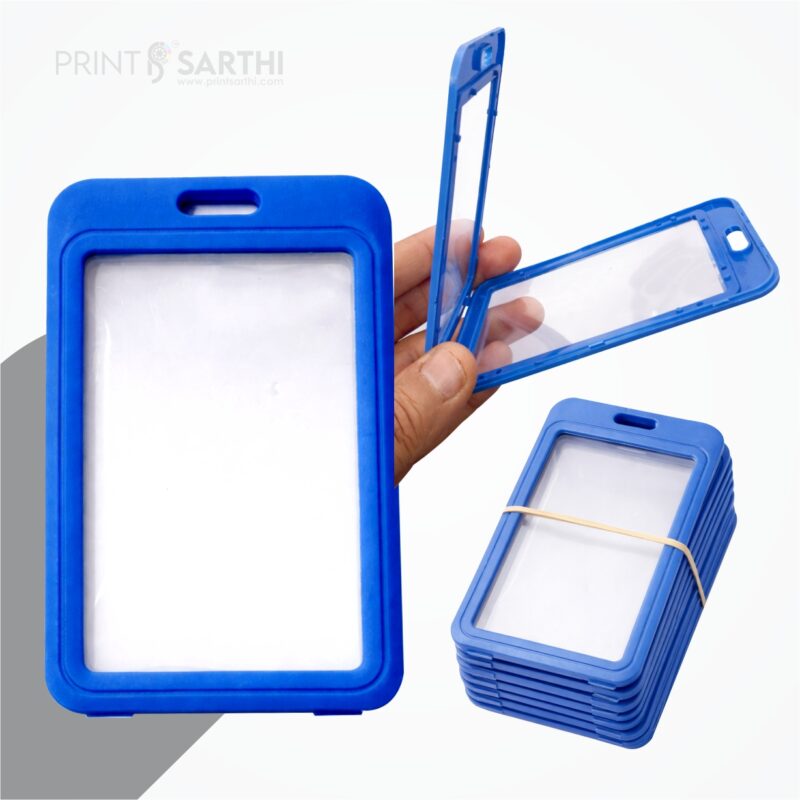 Flip Cover Double side  ID Card Holder ( Blue Color)