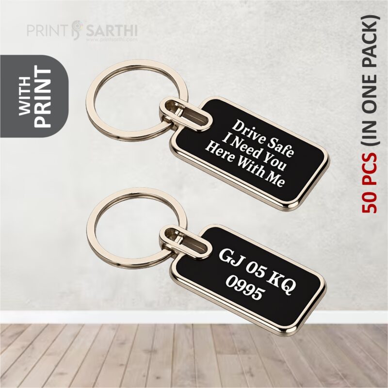 Double Side Custmised Metal Keychain  With Name Engraved