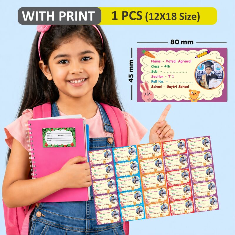 Name Slip Sticker for School Kids Notebook